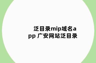 泛目录mip域名app 广安网站泛目录